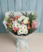 Букет цветов из:  Розы, Лизиантусы и Хризантемы #REPLACE_PRED# Бохане