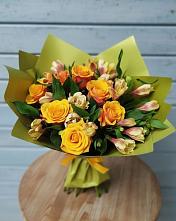 Букет цветов из:  Альстромерии и Розы #REPLACE_PRED# Бохане