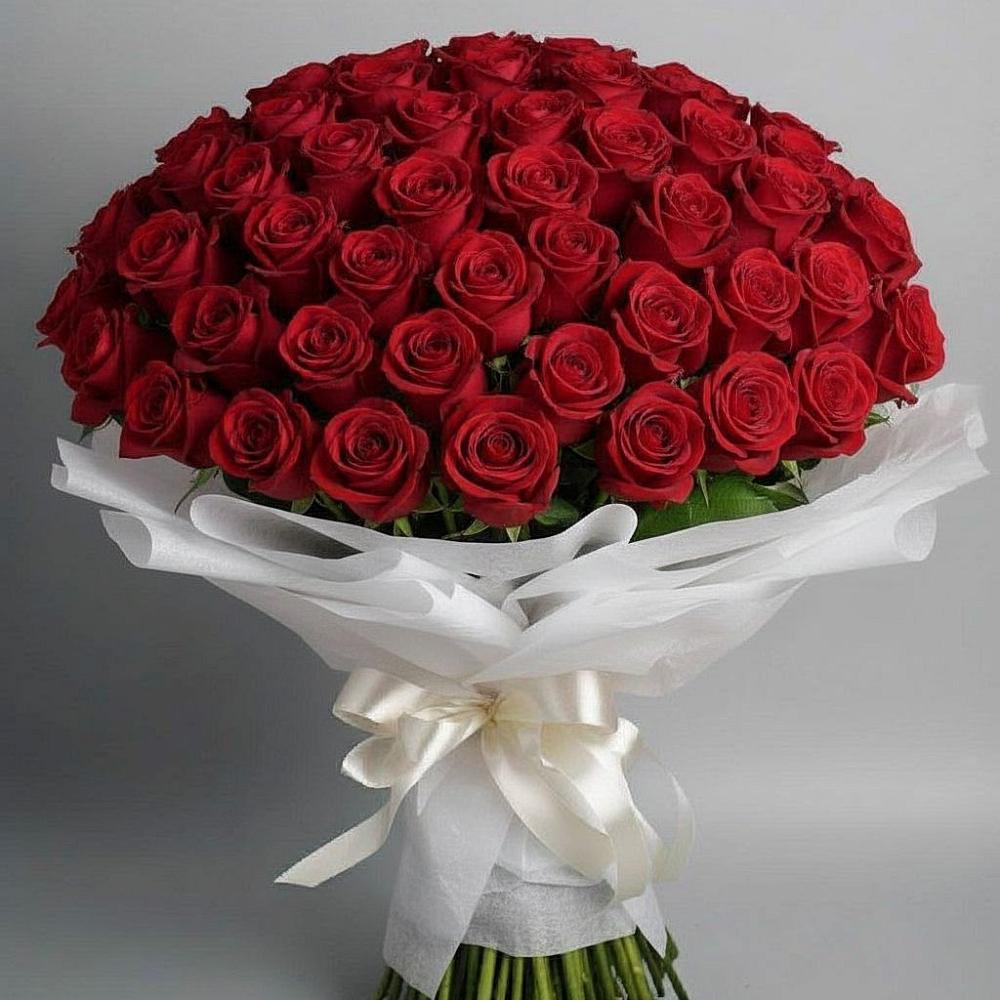 Букет 101 Красная роза Блэк Мэджик в Бохане