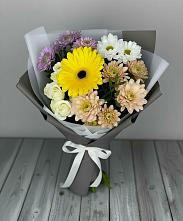 Букет цветов из:  Розы, Герберы и Хризантемы в Бохане