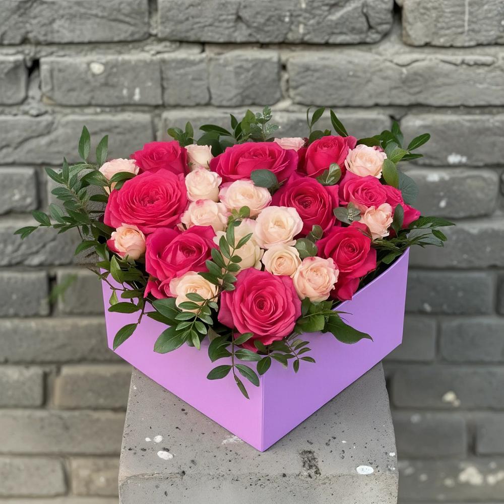 Цветочная композиция из Розы в коробке в Бохане