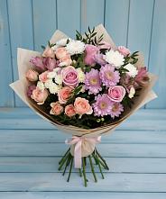 Букет цветов из:  Хризантемы, Розы и Альстромерии #REPLACE_PRED# Бохане