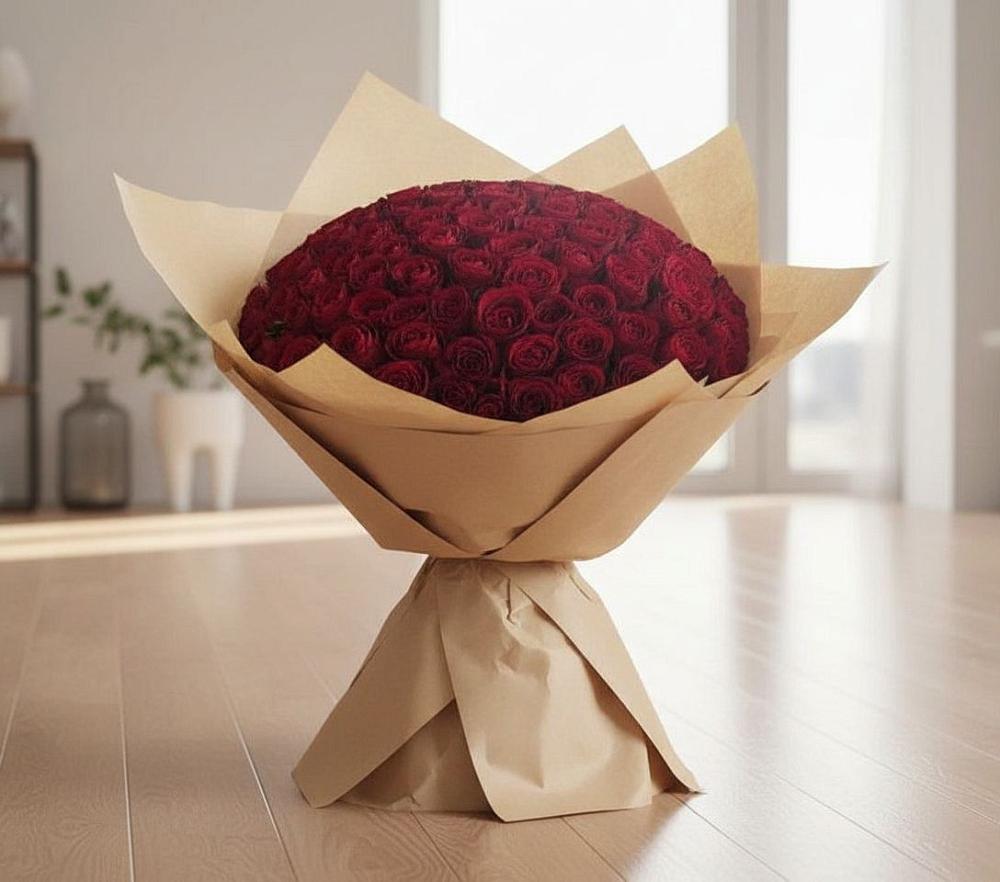 Букет 101 Красная роза в Бохане