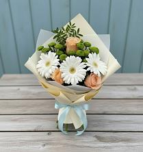 Букет цветов из:  Герберы, Розы и Хризантемы в Бохане