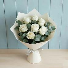 Букет Белые розы в Эвкалипте #REPLACE_PRED# Бохане