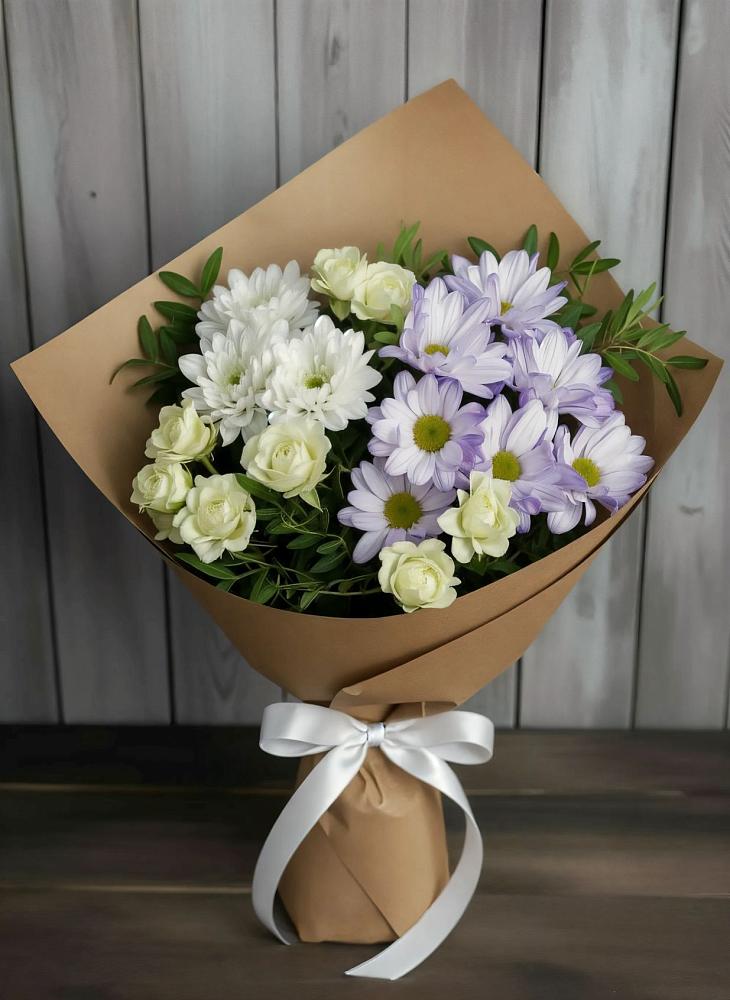 Букет цветов из: Хризантемы и Розы в Бохане